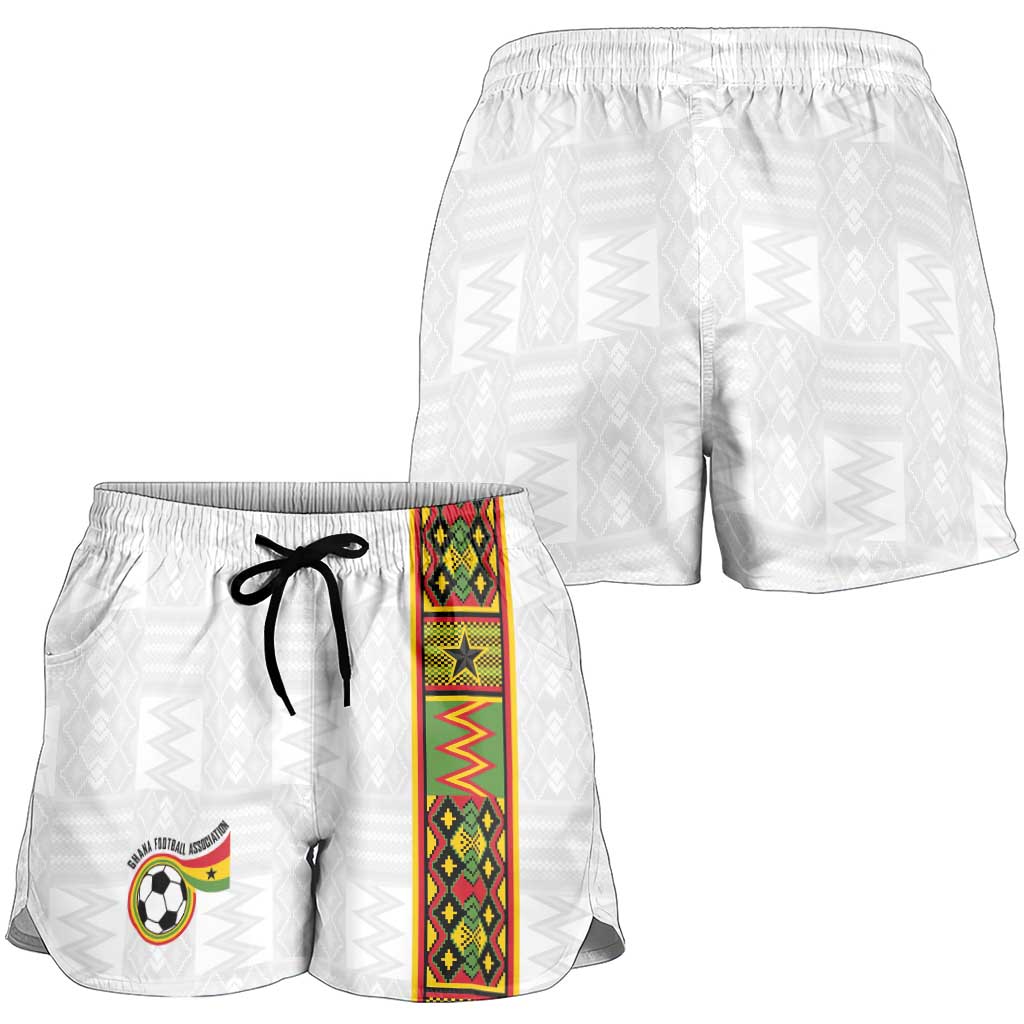 Ghana National Football Shorts for Women Traditional African Motifs Sporty Style - Wonder Print Shop