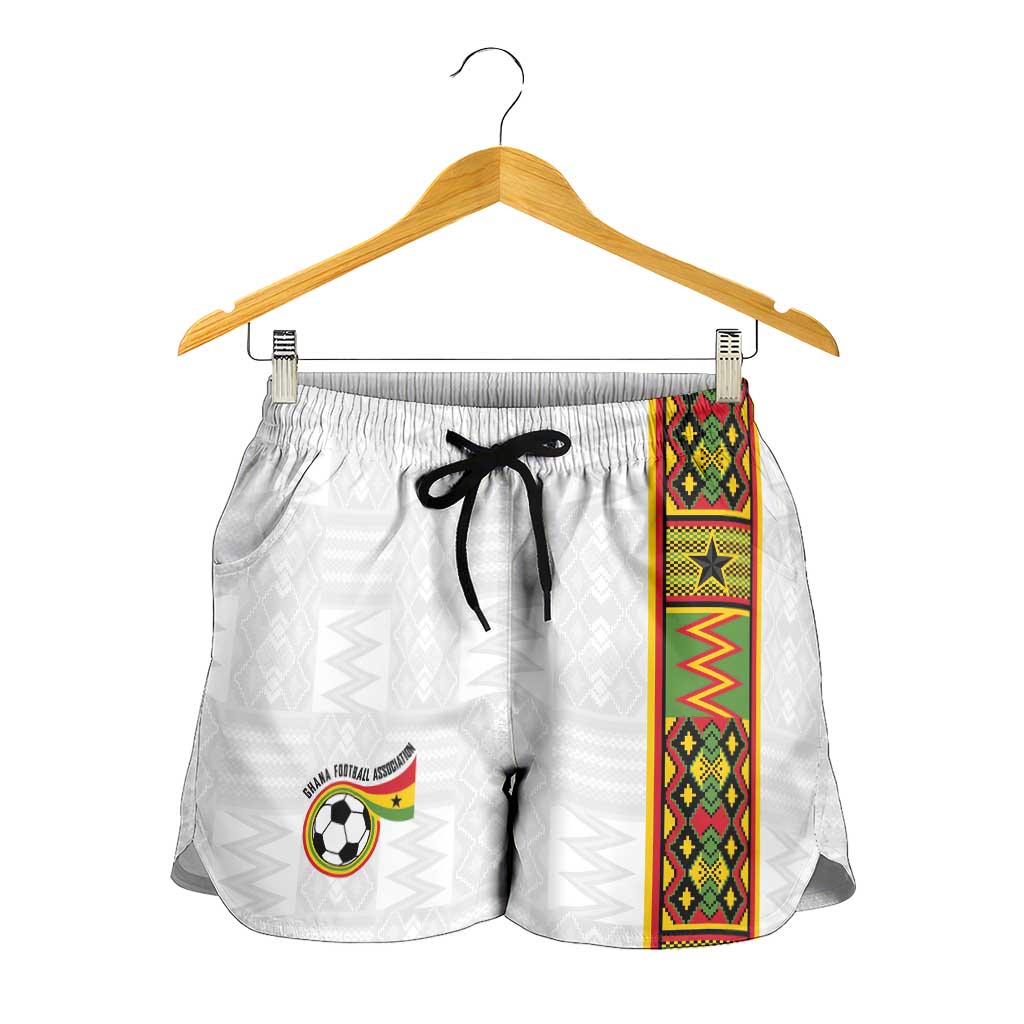 Ghana National Football Shorts for Women Traditional African Motifs Sporty Style - Wonder Print Shop