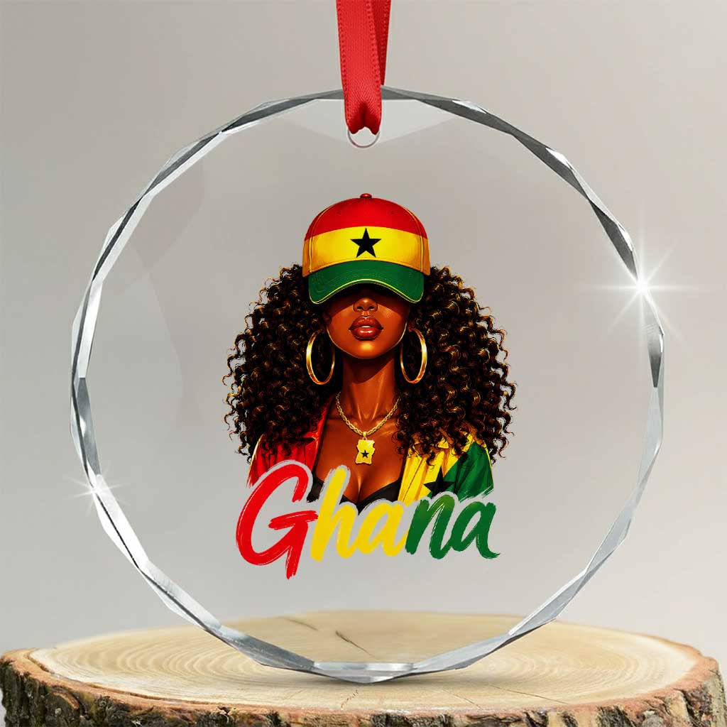 Ghanaian Princess Ghana Flag Melanin Crystal Glass Ornament Black Girls