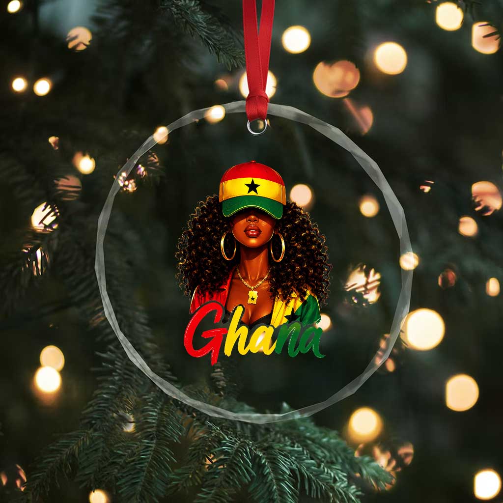 Ghanaian Princess Ghana Flag Melanin Crystal Glass Ornament Black Girls