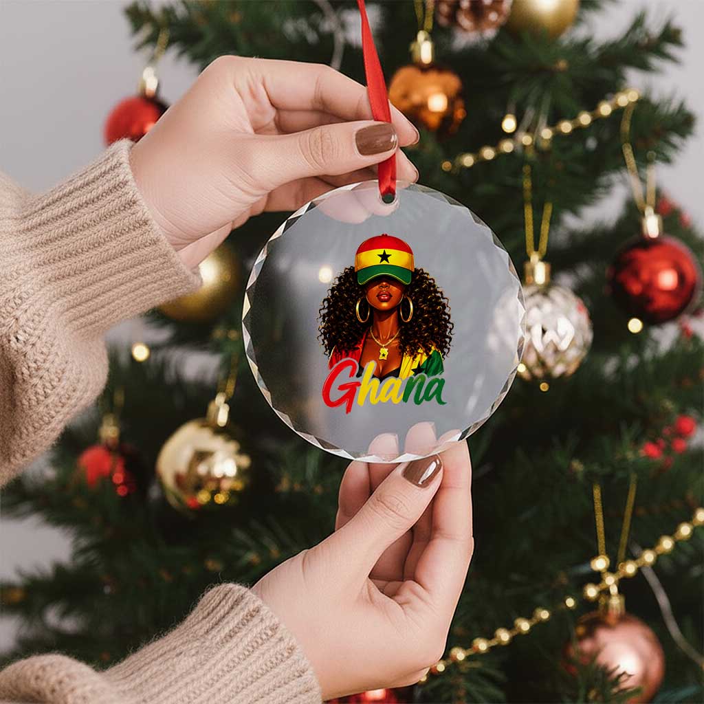 Ghanaian Princess Ghana Flag Melanin Crystal Glass Ornament Black Girls