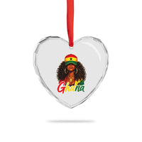Ghanaian Princess Ghana Flag Melanin Heart Crystal Glass Ornament Black Girls