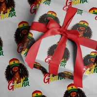 Ghanaian Princess Ghana Flag Melanin Wrapping Paper Roll Black Girls