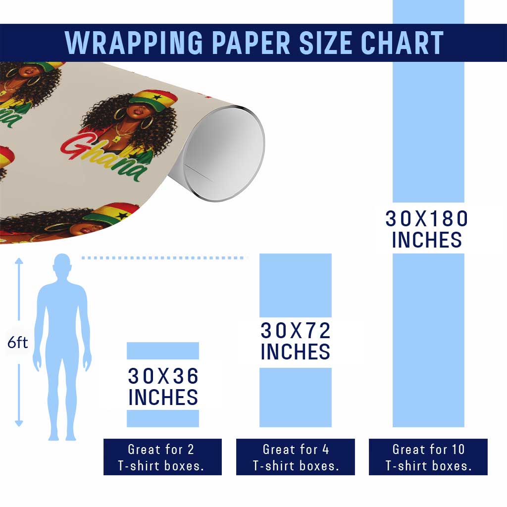 Ghanaian Princess Ghana Flag Melanin Wrapping Paper Roll Black Girls