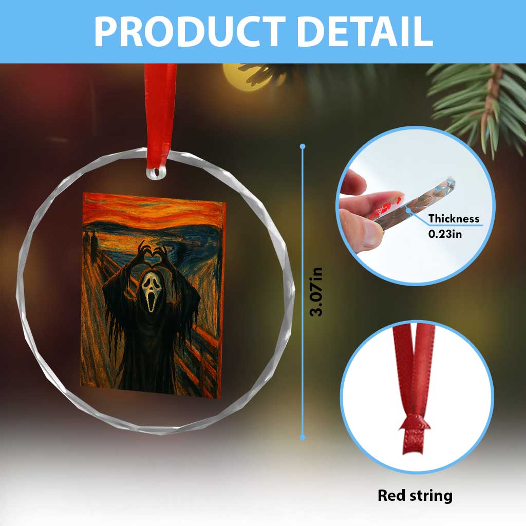 Ghost Heart Hands Crystal Glass Ornament Scary Face Horror Halloween TS10