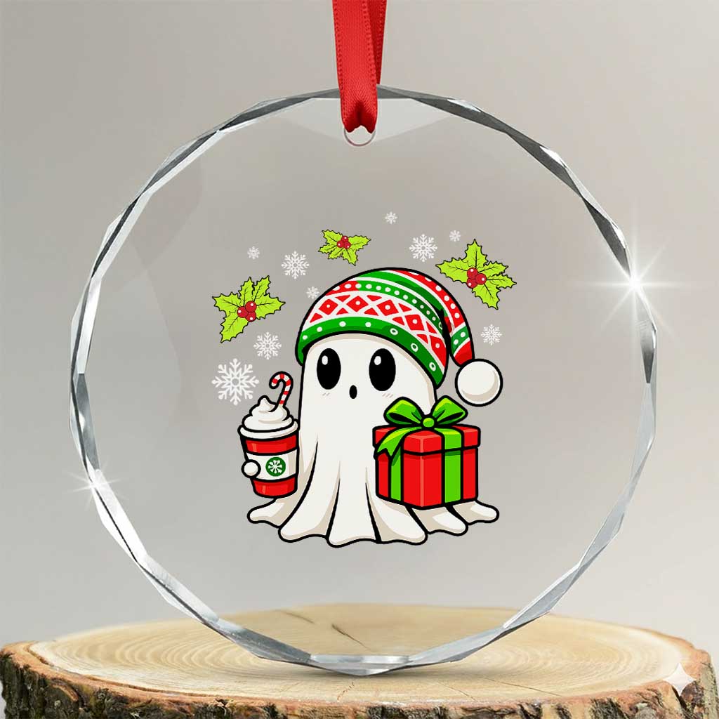 Ghost Santa Christmas Crystal Glass Ornament Holiday Xmas Halloween - Wonder Print Shop