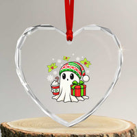 Ghost Santa Christmas Heart Crystal Glass Ornament Holiday Xmas Halloween - Wonder Print Shop