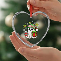 Ghost Santa Christmas Heart Crystal Glass Ornament Holiday Xmas Halloween - Wonder Print Shop