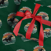 Giddy Up Madafakas Retro Sunset Horse Racing Wrapping Paper Roll Funny Sarcastic Equestrian Jockey Vintage 70s