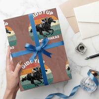 Giddy Up Madafakas Retro Sunset Horse Racing Wrapping Paper Roll Funny Sarcastic Equestrian Jockey Vintage 70s