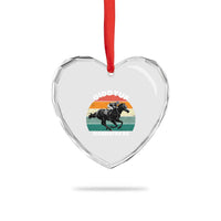 Giddy Up Madafakas Retro Sunset Horse Racing Heart Crystal Glass Ornament Funny Sarcastic Equestrian Jockey Vintage 70s