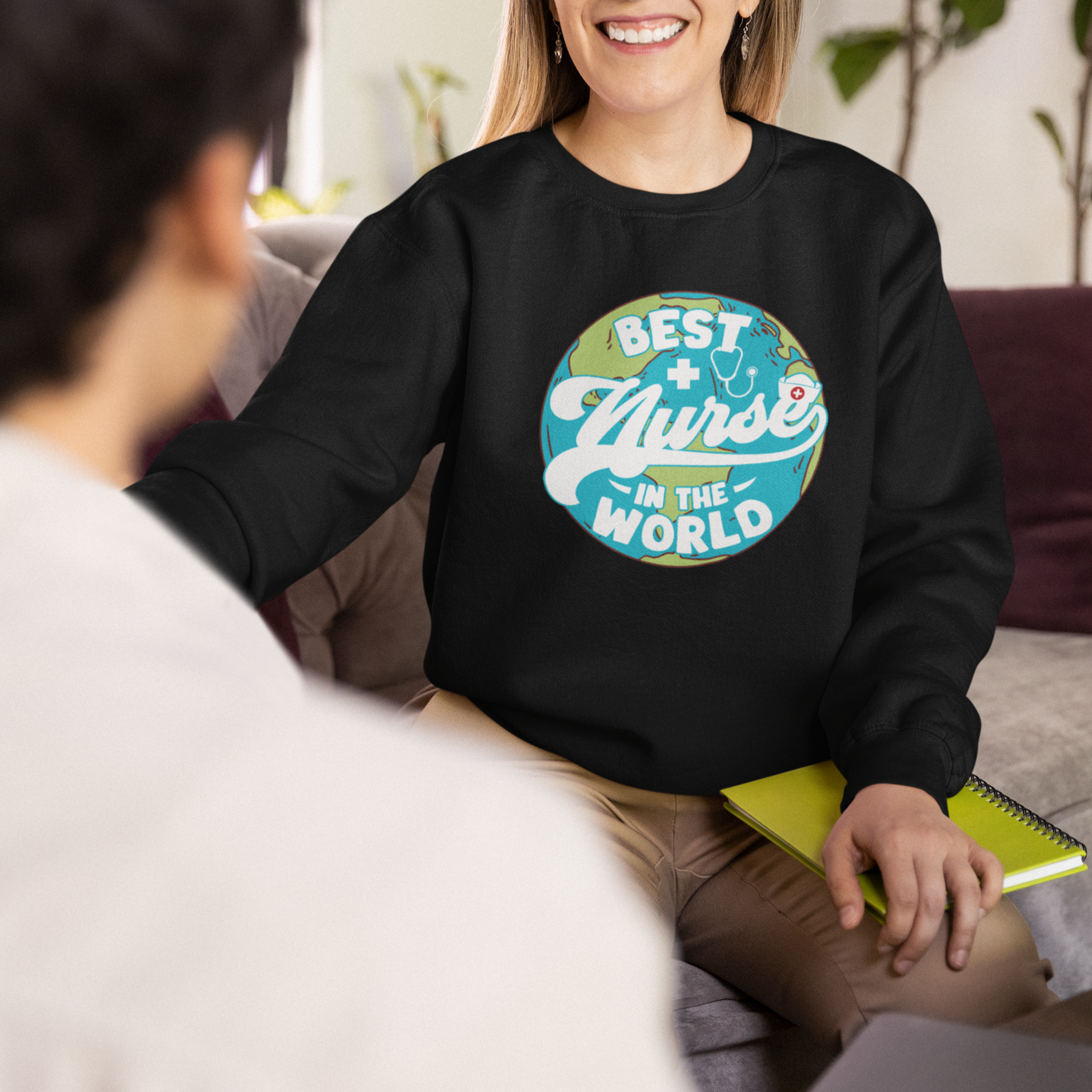 Funny Nurse Sweatshirt Proud Nurse Best Nurse In The World Nursing Nurse Appreciation in Nurse Week, Scrub Life, Nurse Life Gift for Work - Wonder Print Shop