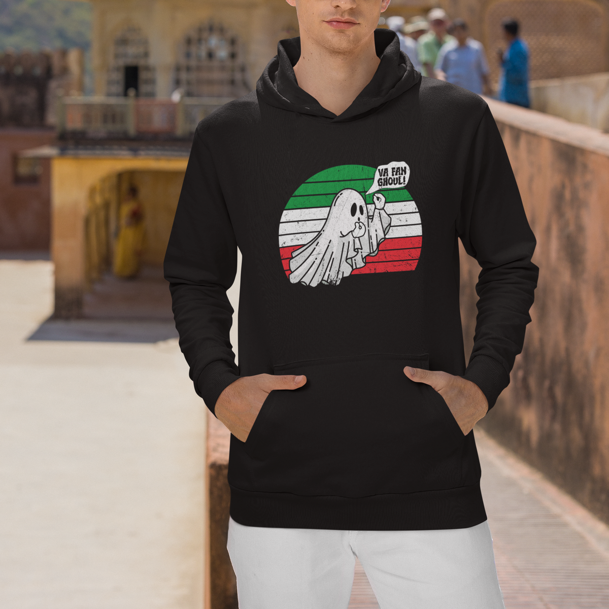 Italian Ghost Hoodie Va Fan Ghoul Retro Funny Halloween - Wonder Print Shop