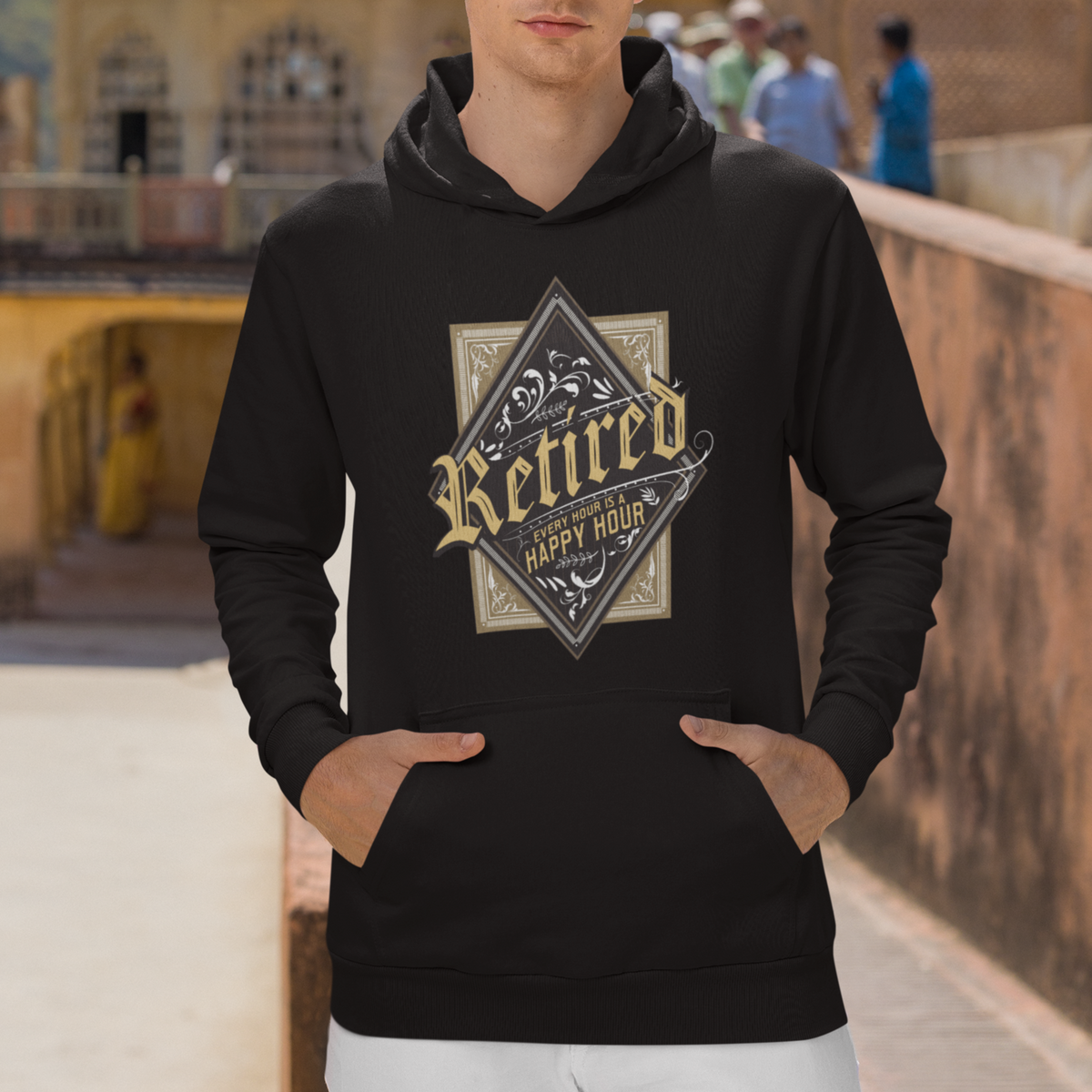 Retirement Hoodie I'm Retired Every Hour Is A Happy Hour - Wonder Print Shop