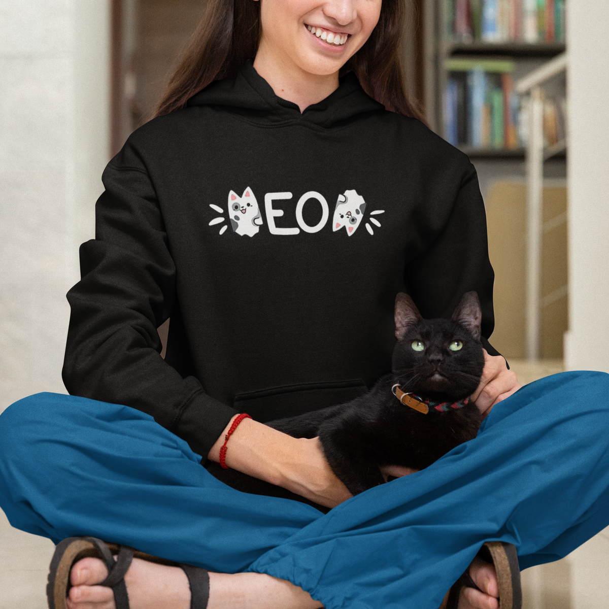 Cat Lover Hoodie Just Meow Meoow All Day - Wonder Print Shop