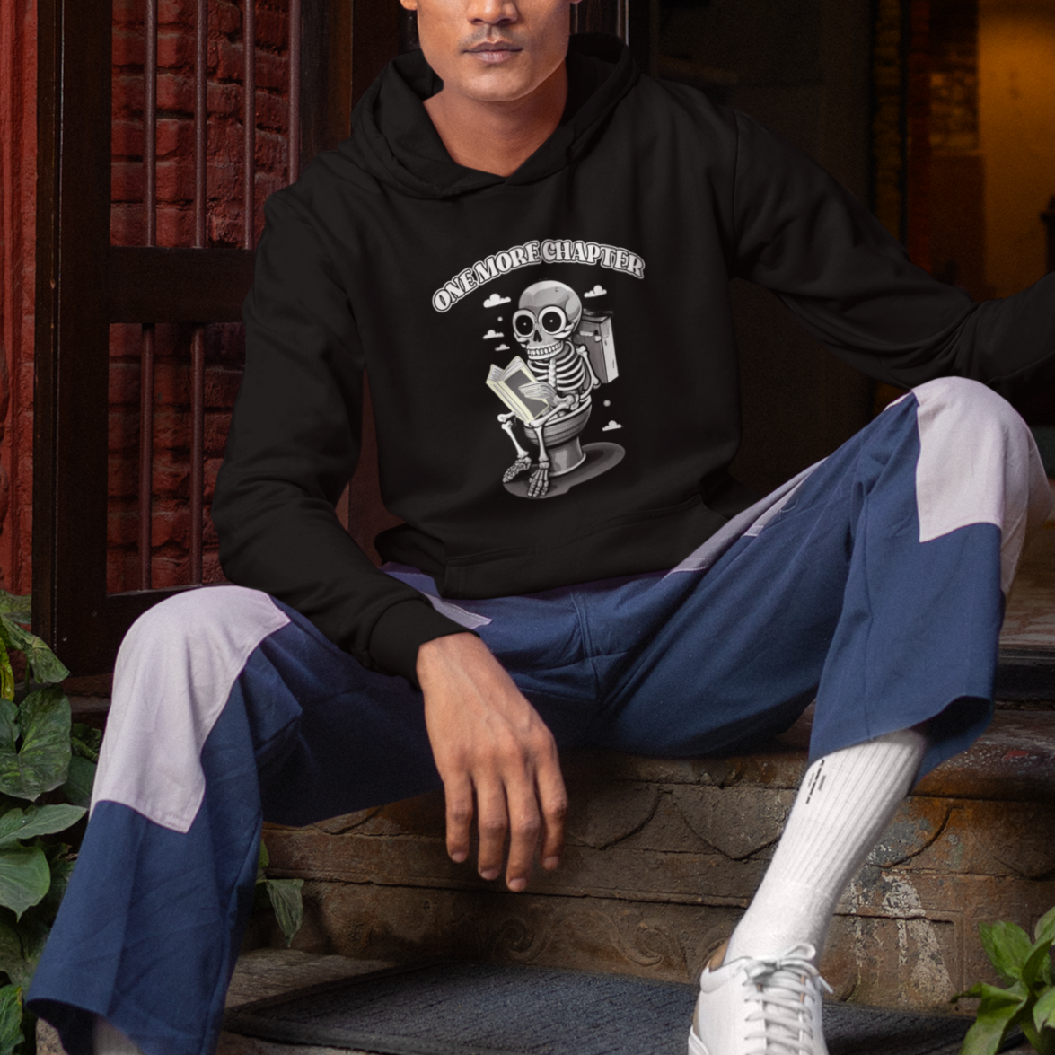 Book Lover Hoodie One More Chapter Bookaholic Skeleton - Wonder Print Shop