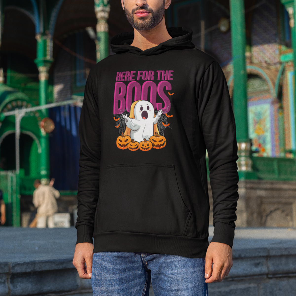 Boo Sheet Hoodie Here For The Boos Spooky Halloween Ghost Costume - Wonder Print Shop