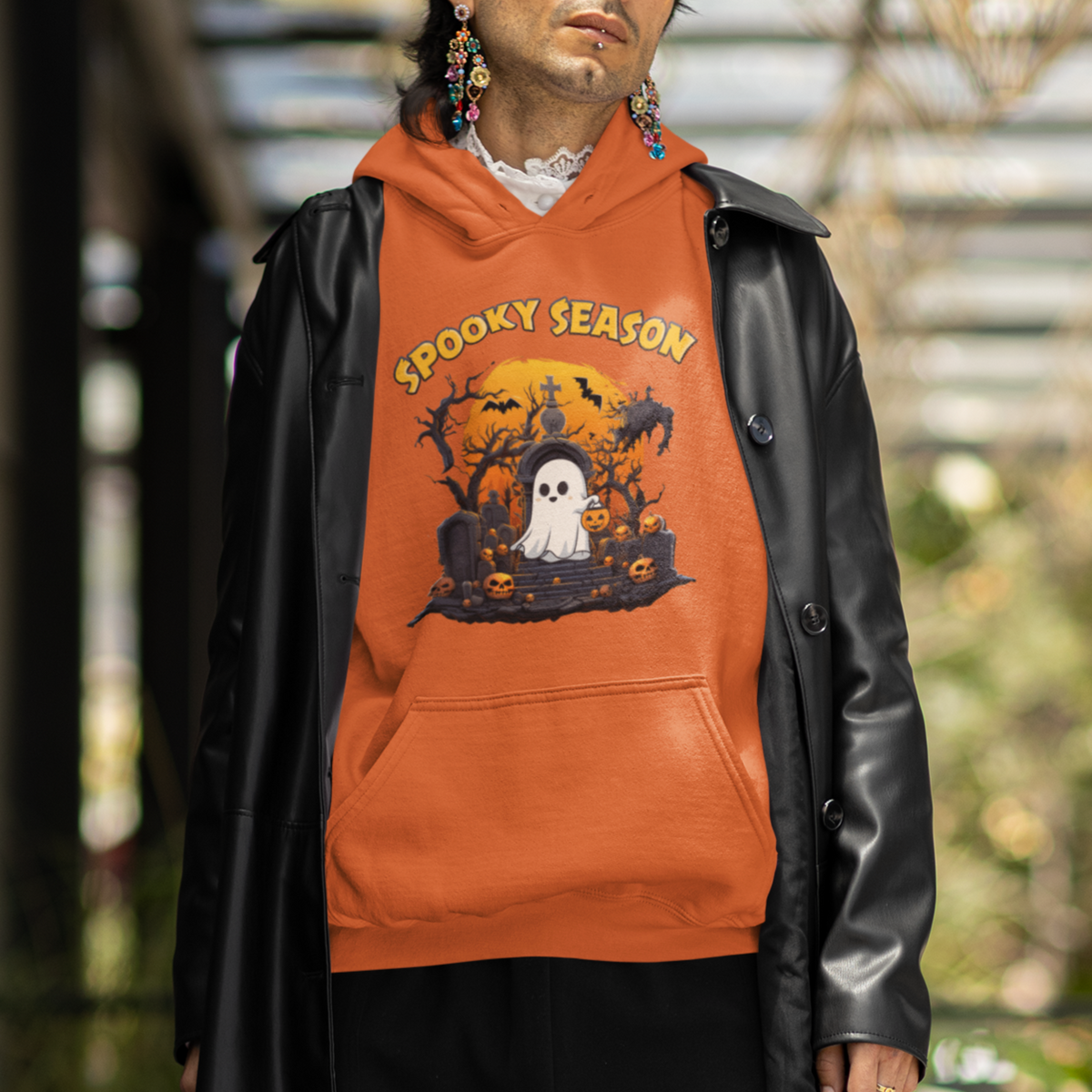 Halloween Hoodie Spooky Season Ghost Boo Scary Night Halloween Costume - Wonder Print Shop