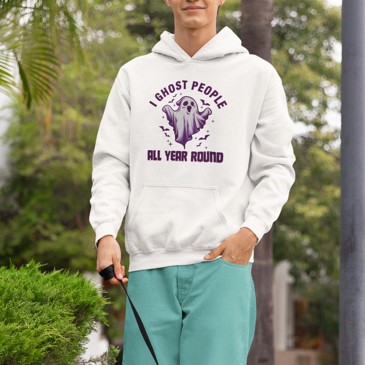 Funny Boo Sheet Hoodie I Ghost People All Year Round Spooky Ghost Halloween Costume - Wonder Print Shop