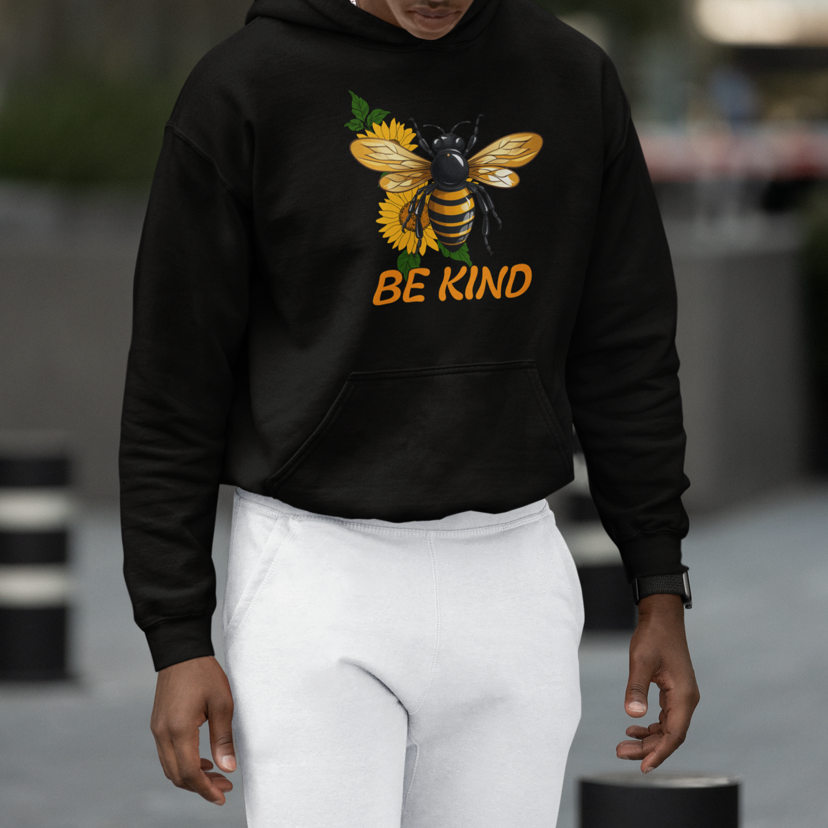 Anti Bullying Hoodie Be Kind Floral Bee Choose Kindness - Wonder Print Shop