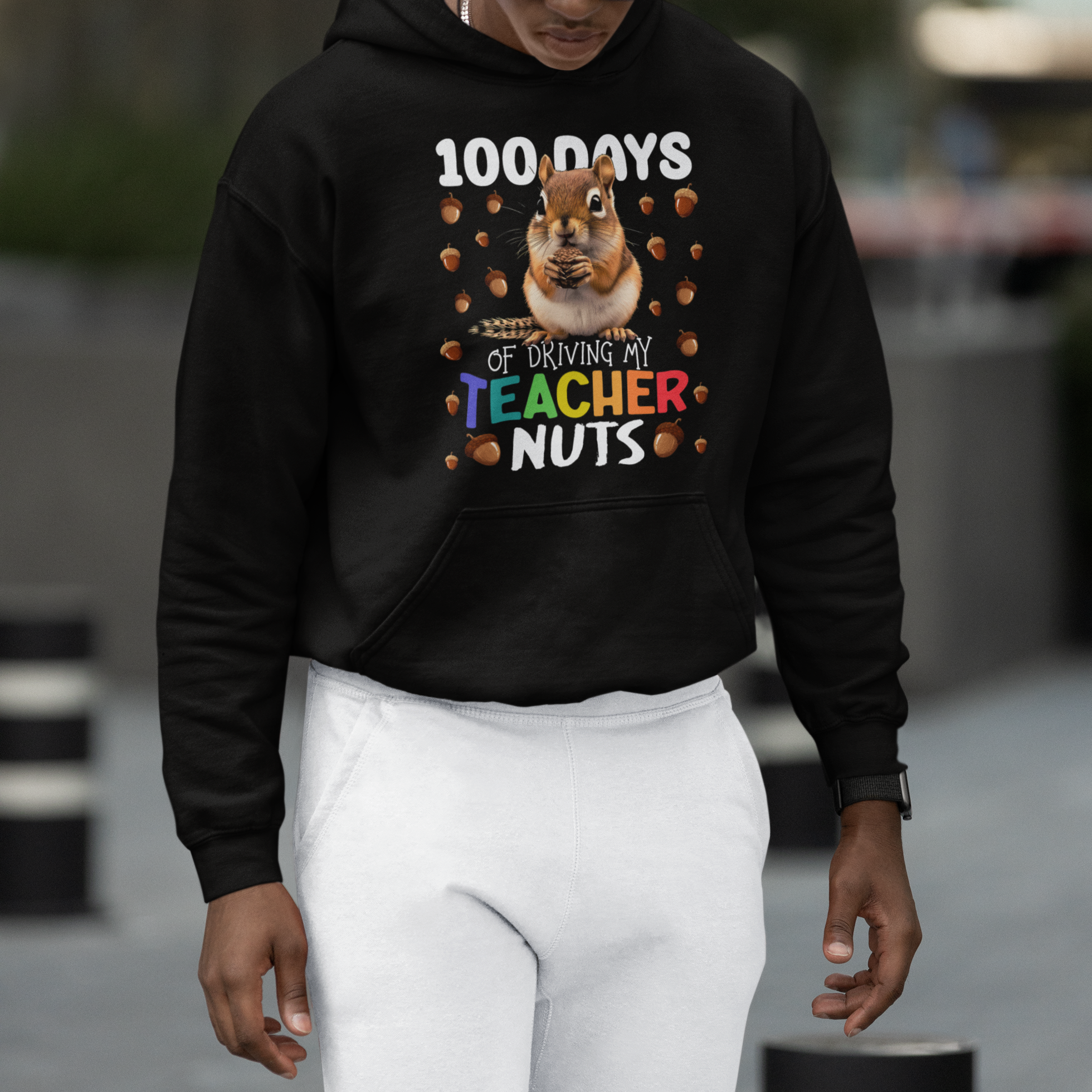 100 Days of School Chipmunk Hoodie Driving My Teacher Nuts - Wonder Print Shop
