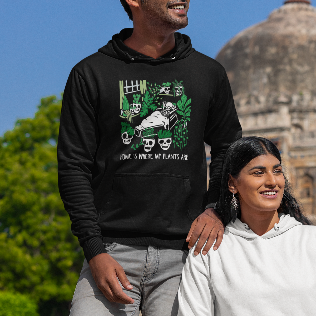 Home Is Where My Plants Are Garden Skeleton Hoodie - Wonder Print Shop