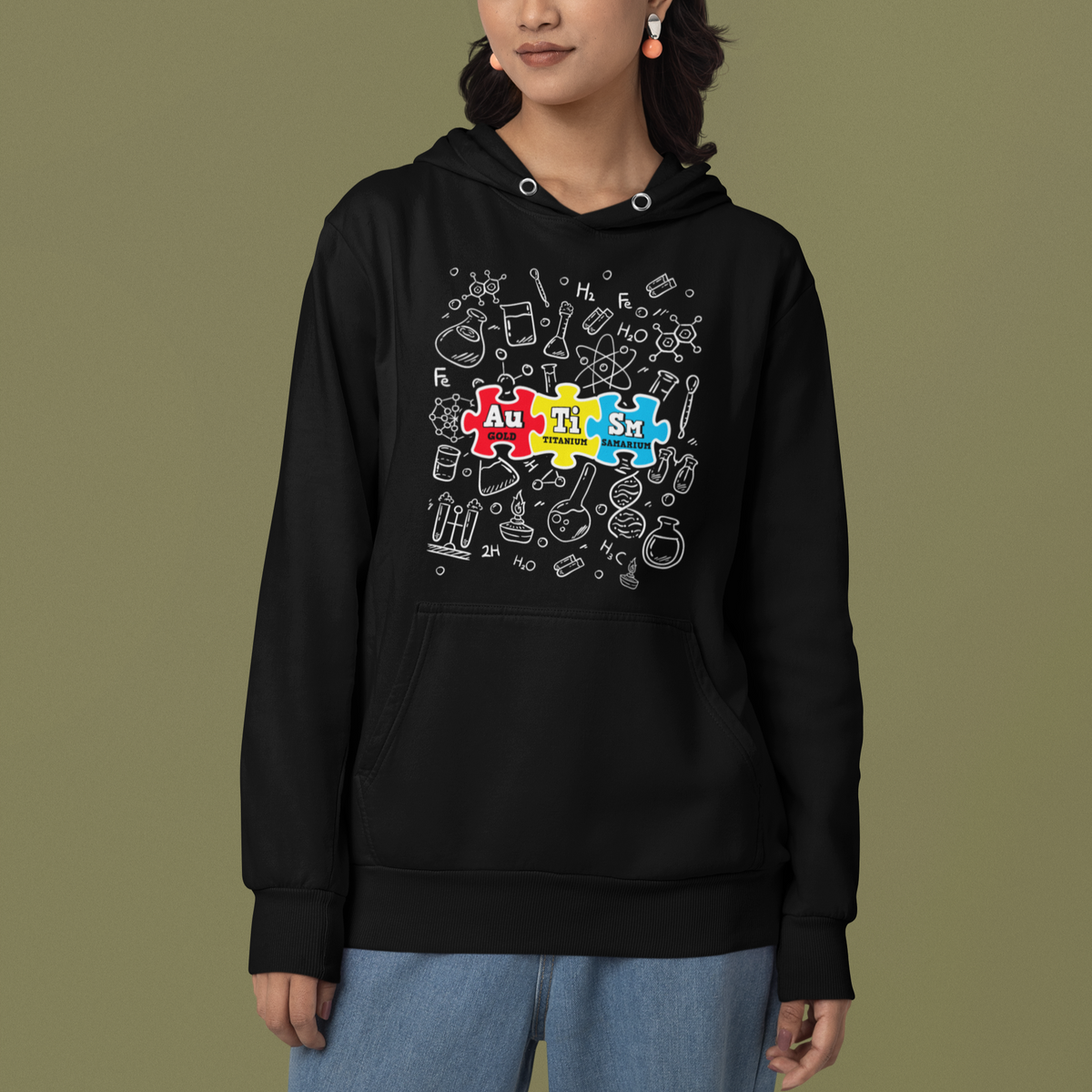 Autism Awareness Puzzle Periodic Table Autistic Hoodie - Wonder Print Shop