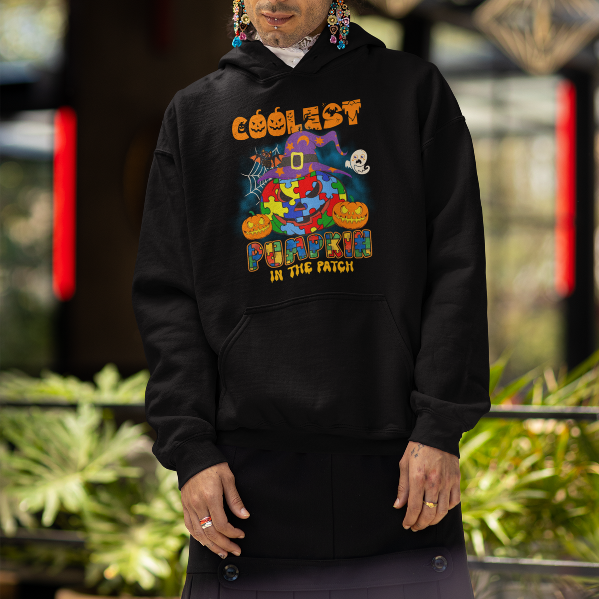 Autism Pumpkin Hoodie Coolest Pumpkin In The Patch Halloween Costume Autism Awareness - Wonder Print Shop