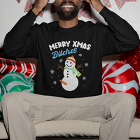 Merry Xmas Bitches Naughty Dirty Carrot Snowman Ugly Christmas Sweatshirt - Wonder Print Shop