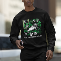 Home Is Where My Plants Are Garden Skeleton Sweatshirt - Wonder Print Shop