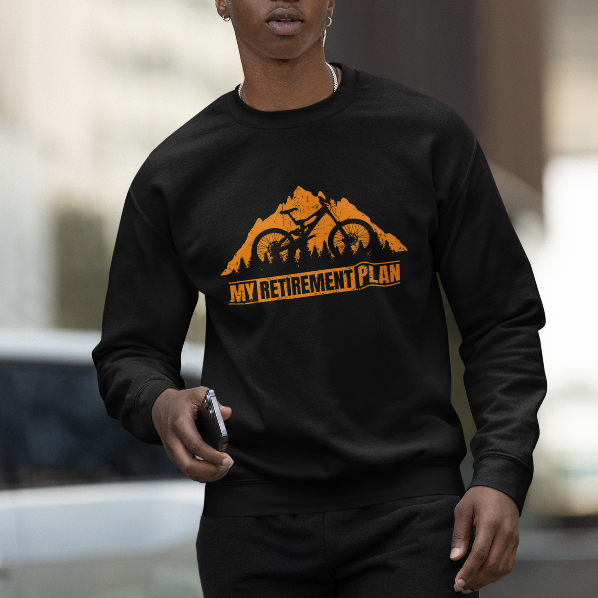 Retirement Plan Sweatshirt Funny Retired Rider Riding Bicycle - Wonder Print Shop