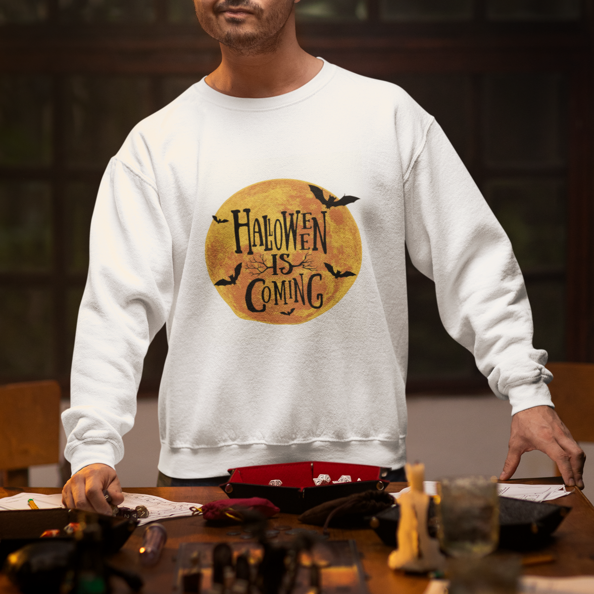 Halloween Season Sweatshirt Spooky Season Is Coming Scary Night - Wonder Print Shop