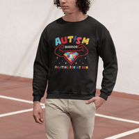 Autism Warrior Superhero Fighting For My Son Mom Dad Parents Sweatshirt - Wonder Print Shop