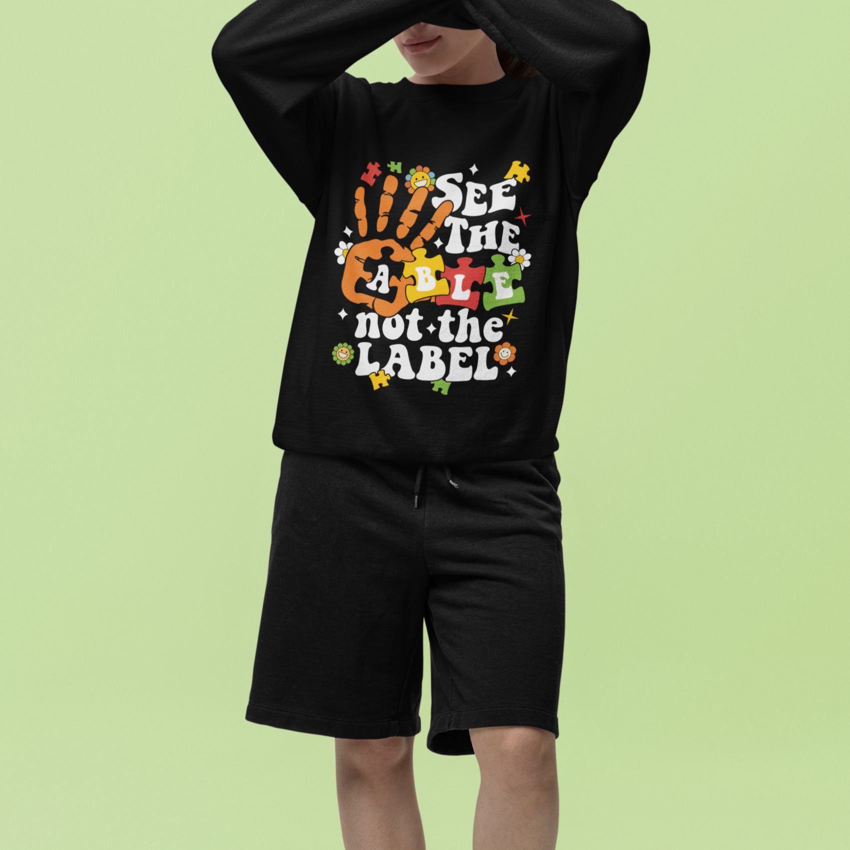 Autism Awareness Sweatshirt See The Able Not The Label - Wonder Print Shop