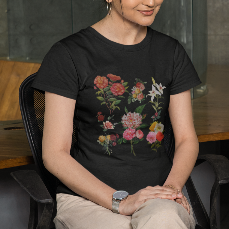 Aesthetic Cottagecore Vintage Flowers Botanical Floral T Shirt - Wonder Print Shop