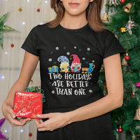 Christmas Hanukkah Two Holidays Are Better Than One Jewish Gnome T Shirt - Wonder Print Shop