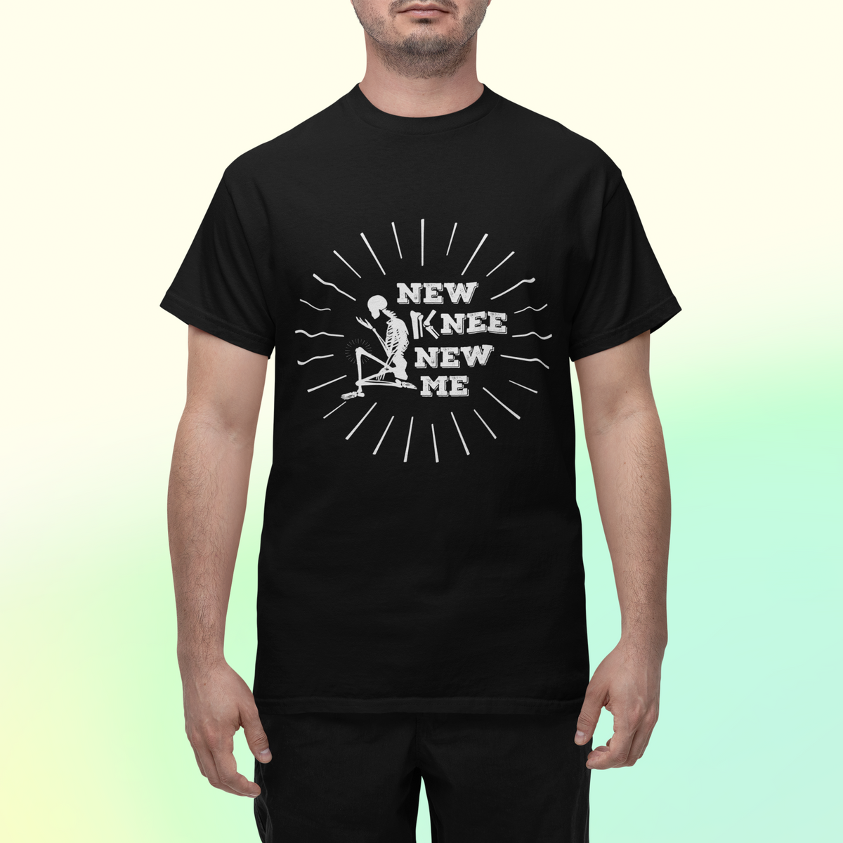 Knee Replacement Knee Surgery Recovery New Knee Skeleton T-Shirt - Wonder Print Shop