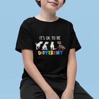 Autism Awareness T Shirt For Kid It's Ok To Be Different Puzzle Dinosaur - Wonder Print Shop
