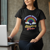 Valentine's Day T Shirt Stealing Hearts And Blasting Fart Funny Rainbow Heart - Wonder Print Shop