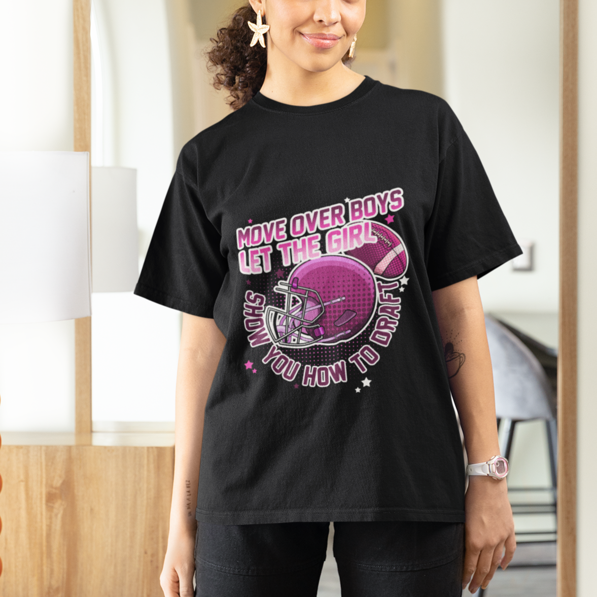 Fantasy Football T Shirt Move Over Boys Girls Draft Party Women - Wonder Print Shop