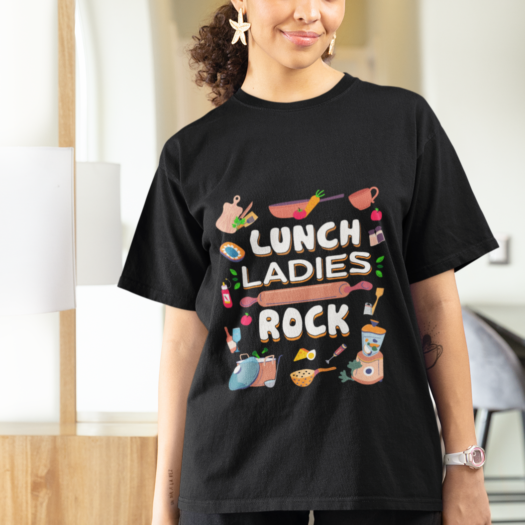 Lunch Lady T Shirt Lunch Ladies Rock Retro Lunch Lady Life Cafeteria Crew - Wonder Print Shop