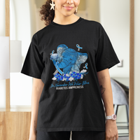 In November We Wear Cute Blue Elephant Diabetes Awareness T Shirt - Wonder Print Shop