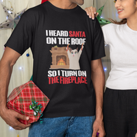 Cat Hates Santa Turned On The Fireplace Funny Christmas T Shirt - Wonder Print Shop