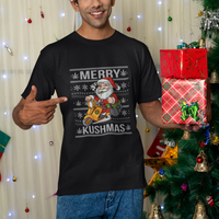 Merry Kushmas Christmas Ugly Santa Smoking Cannabis Weed 420 T Shirt - Wonder Print Shop