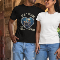 Dead Inside But Still Horny Skeleton Couple Valentine's Day T Shirt - Wonder Print Shop