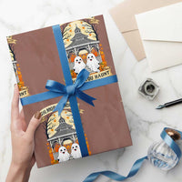 Gilmore Ghouls Halloween Ghost Wrapping Paper Roll Cute Couple Spooky Boo with Fall Gazebo - Wonder Print Shop