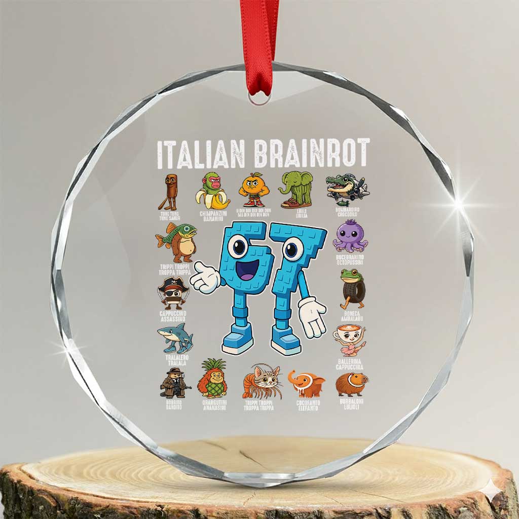 Gingerbread Classroom 67 Meme Crystal Glass Ornament Funny Christmas Teacher My Students To Stop Saying Six Seven - Wonder Print Shop