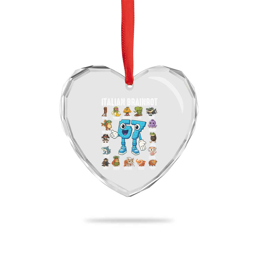 Gingerbread Classroom 67 Meme Heart Crystal Glass Ornament Funny Christmas Teacher My Students To Stop Saying Six Seven - Wonder Print Shop