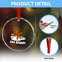 Gingerbread Crystal Glass Ornament Oh Snap Funny Christmas Cookie Baking Squad TS02