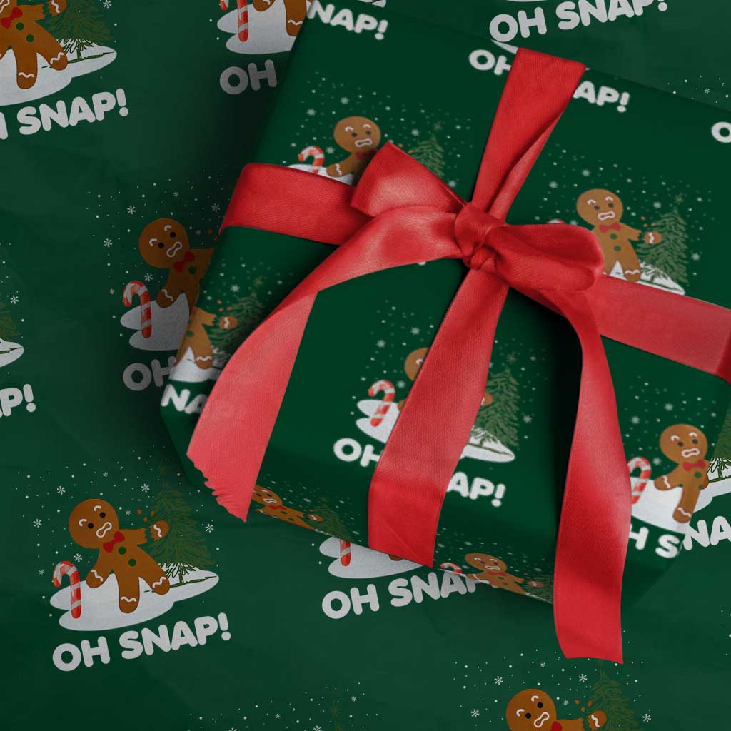 Gingerbread Wrapping Paper Roll Oh Snap Funny Christmas Cookie Baking Squad